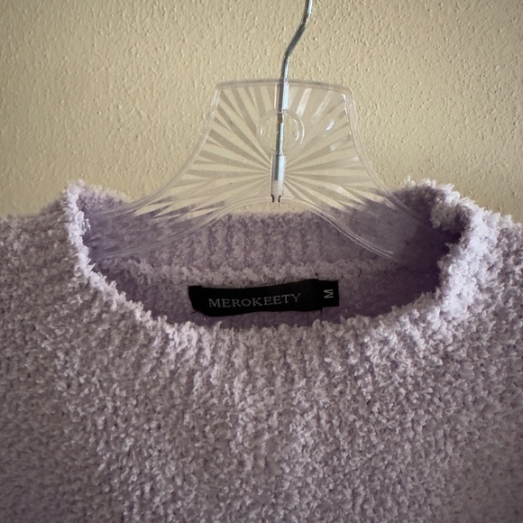 Light Purple Long Sleeve Mock Neck Sweater Sweatshirt - Misses Medium - Picture 2 of 3